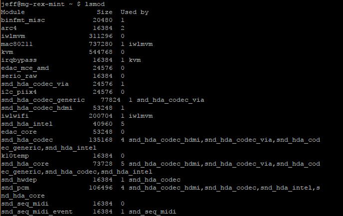 Linux Mint lsmod