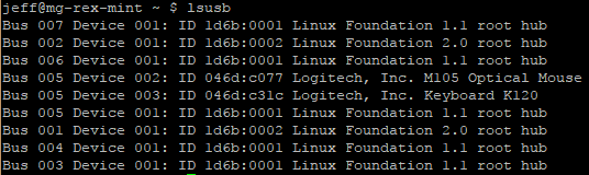 Linux Mint lsusb
